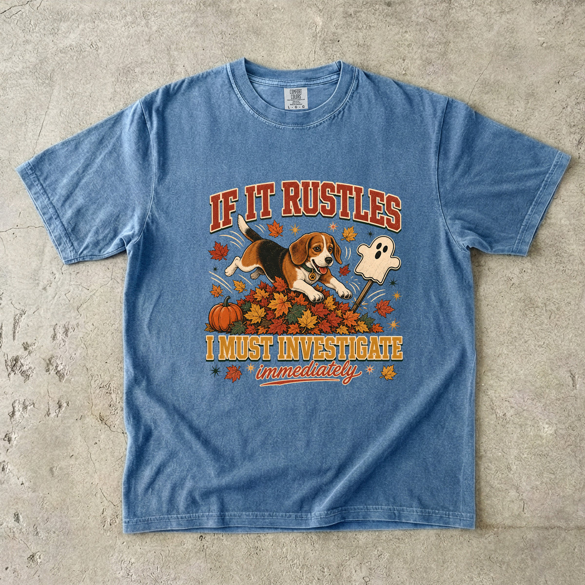Funny Beagle Fall Shirt | If It Rustles I Must Investigate | Comfort Colors Tee