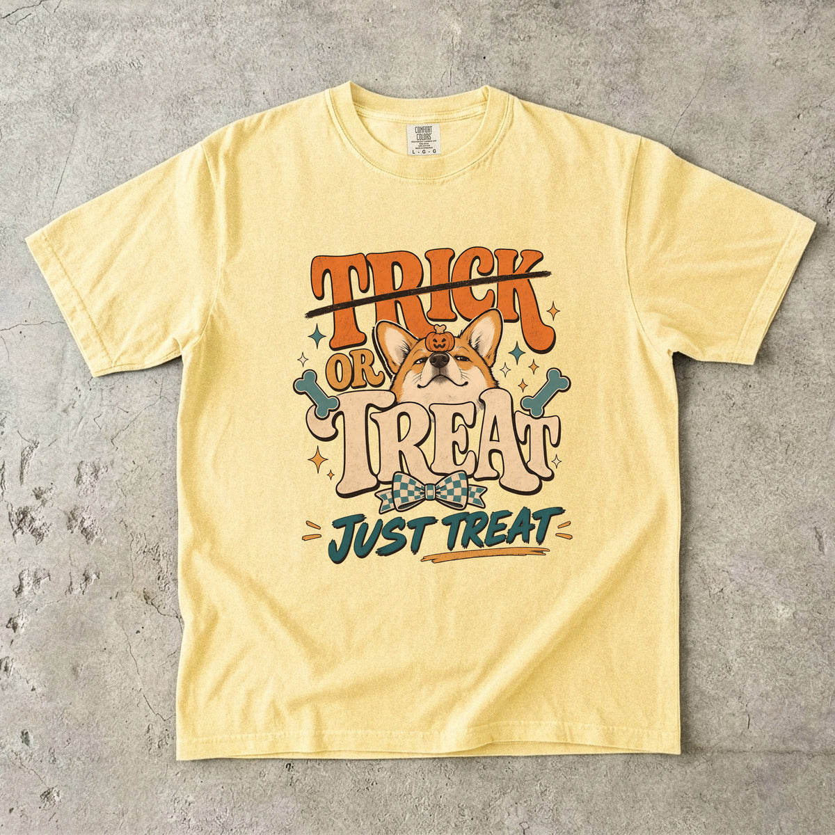 Funny Corgi Halloween Shirt | Trick Or Treat Just Treat | Comfort Colors Tee