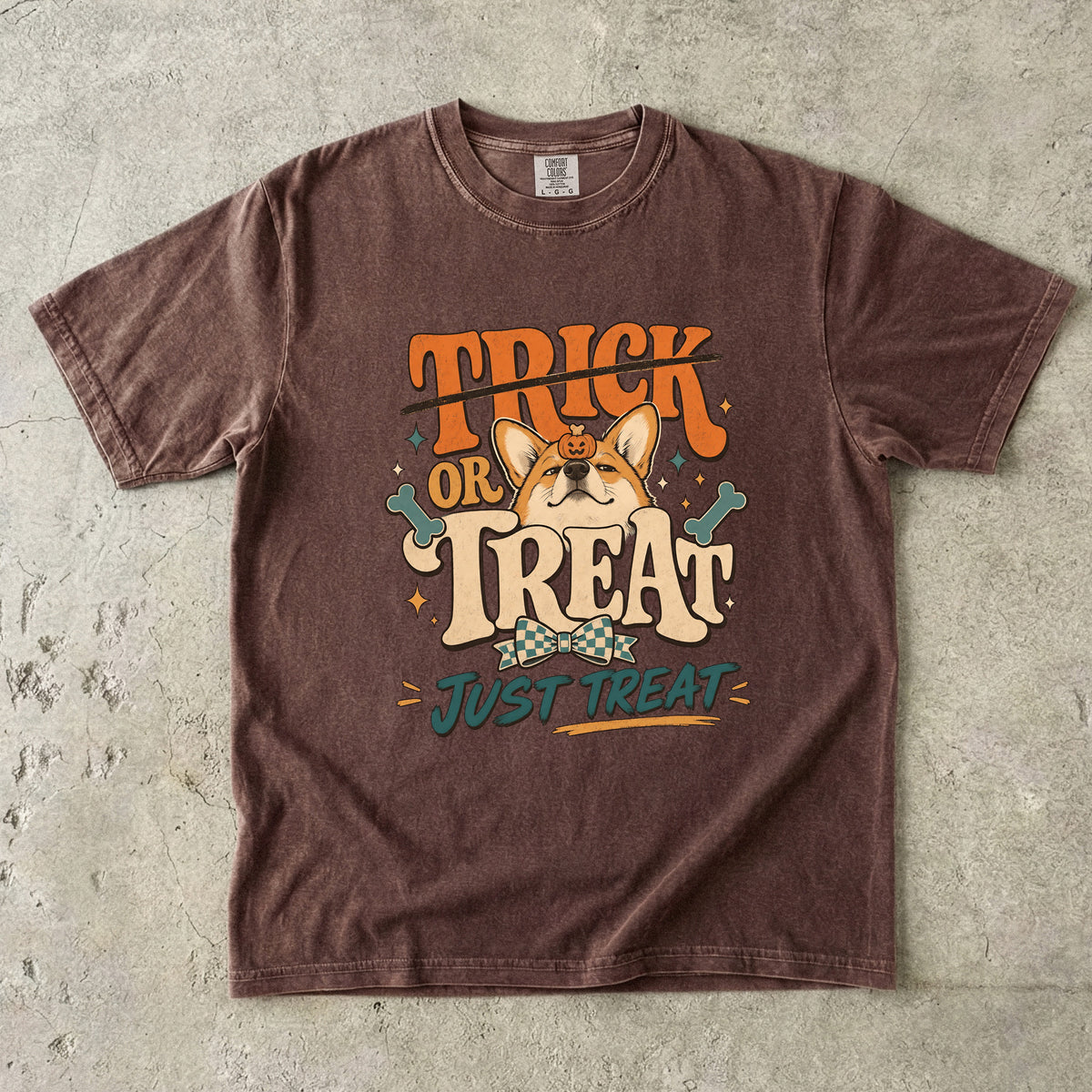 Funny Corgi Halloween Shirt | Trick Or Treat Just Treat | Comfort Colors Tee