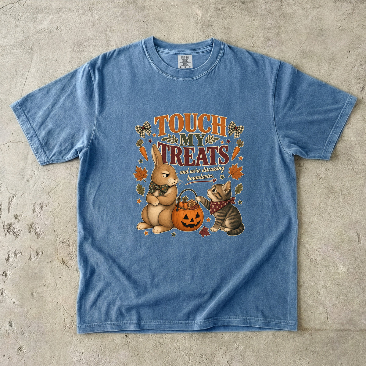 Funny Bunny Cat Halloween Shirt | Touch My Treats | Comfort Colors Tee
