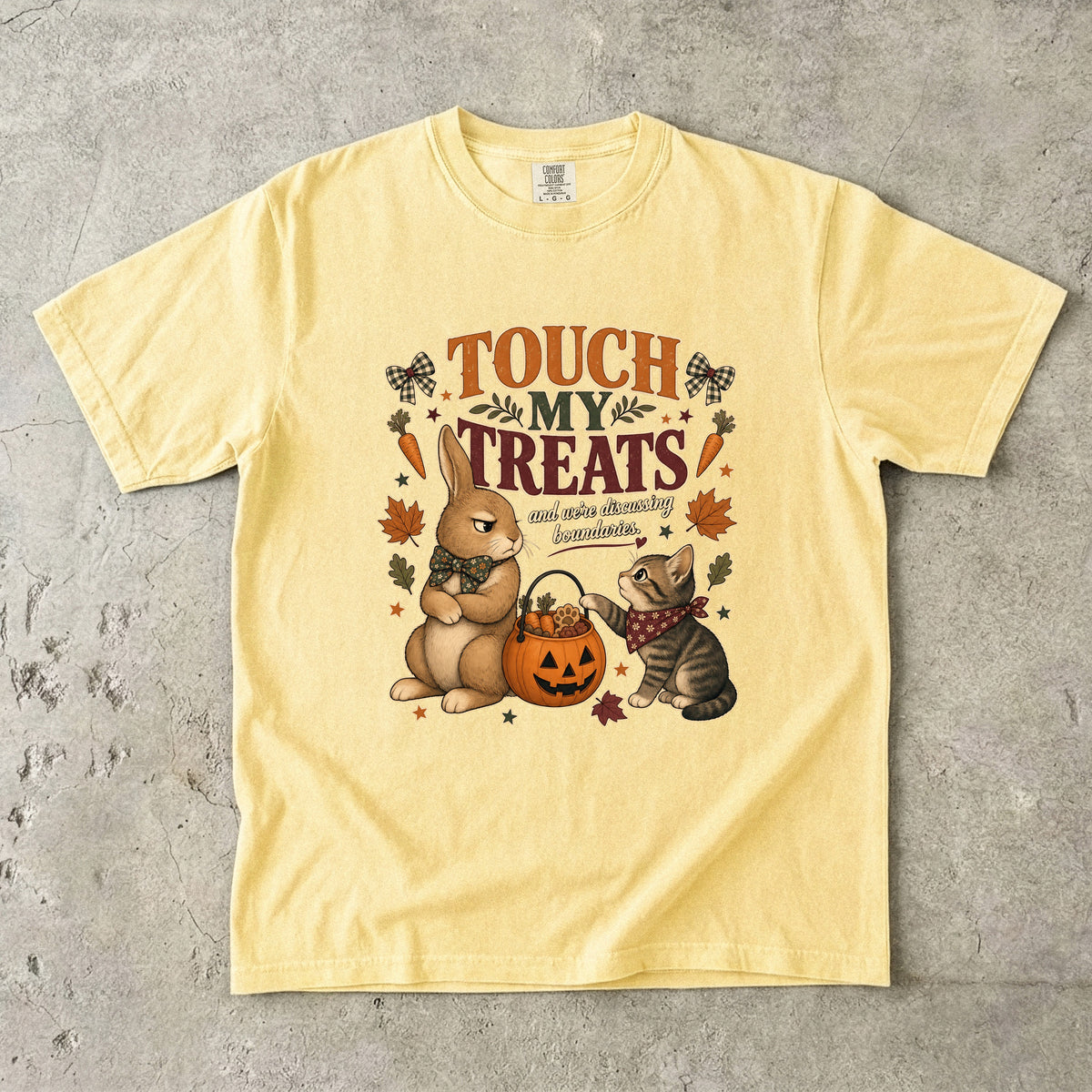 Funny Bunny Cat Halloween Shirt | Touch My Treats | Comfort Colors Tee