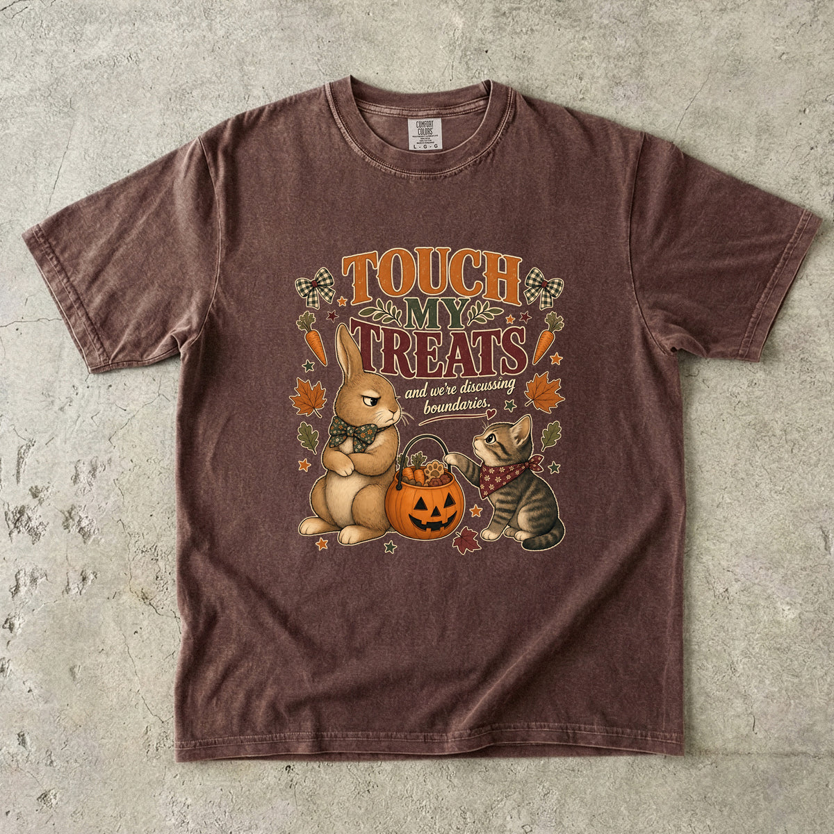 Funny Bunny Cat Halloween Shirt | Touch My Treats | Comfort Colors Tee