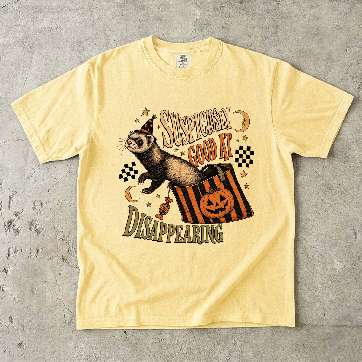 Suspiciously Good at Disappearing T-Shirt — Halloween Ferret Magic Tee