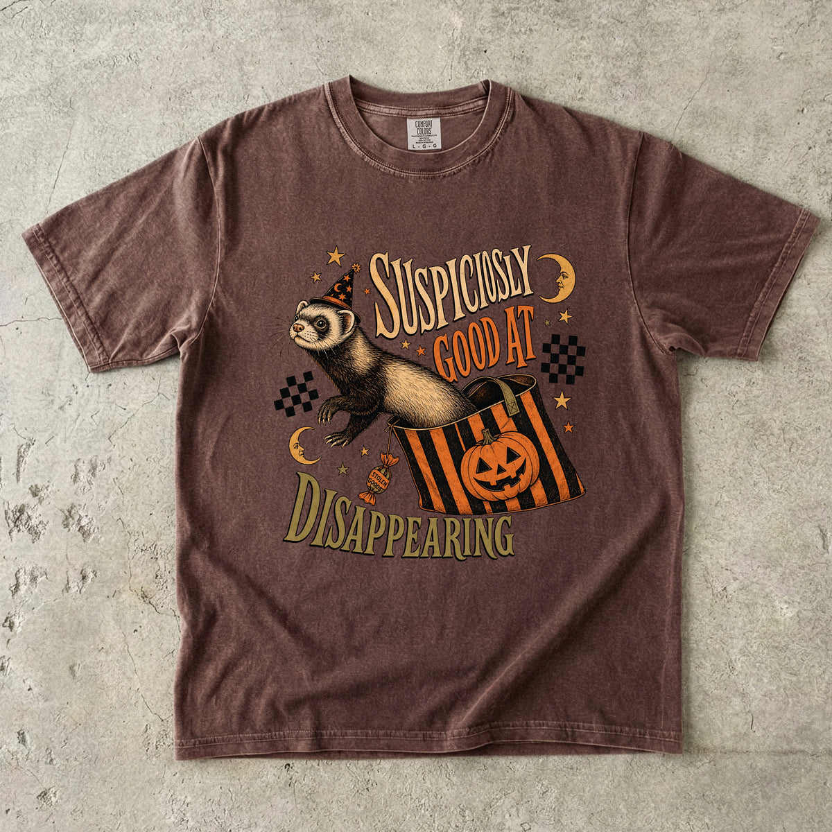Suspiciously Good at Disappearing T-Shirt — Halloween Ferret Magic Tee