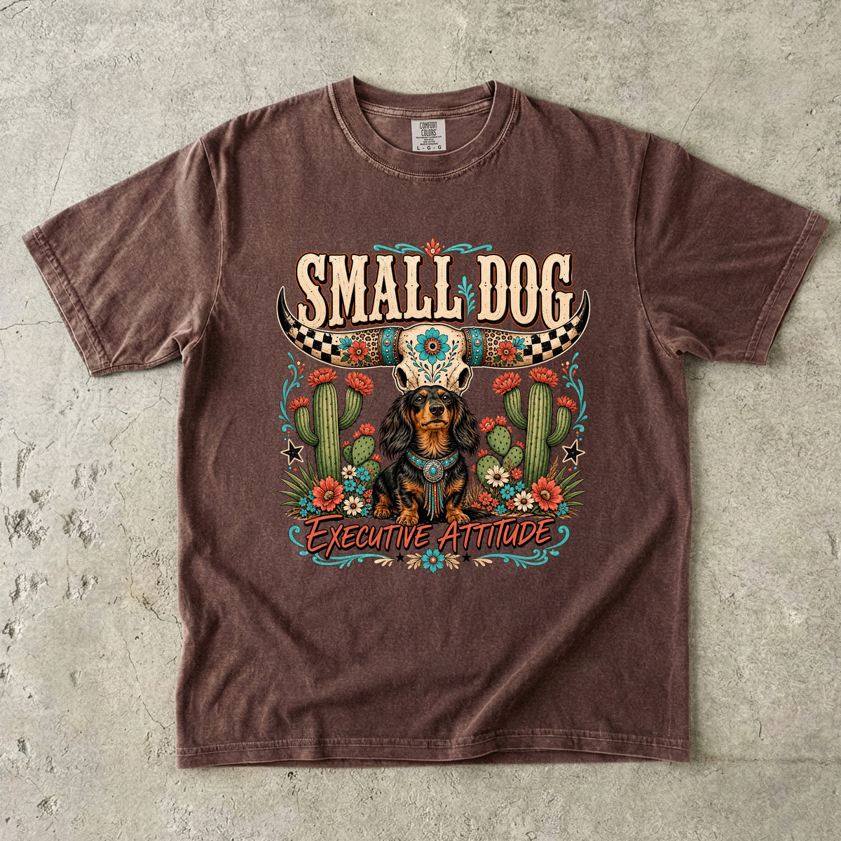 Small Dog Extreme Attitude Shirt, Funny Chihuahua Dog Mom Tee, Western Desert Cactus Dog Lover Gift, Comfort Colors