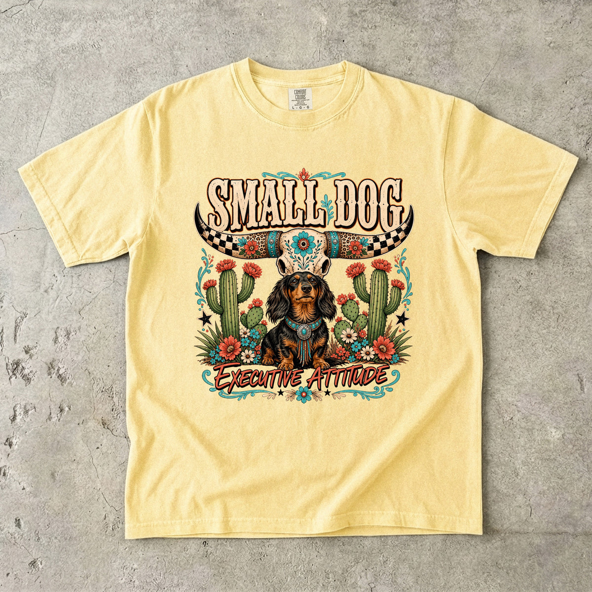 Small Dog Extreme Attitude Shirt, Funny Chihuahua Dog Mom Tee, Western Desert Cactus Dog Lover Gift, Comfort Colors