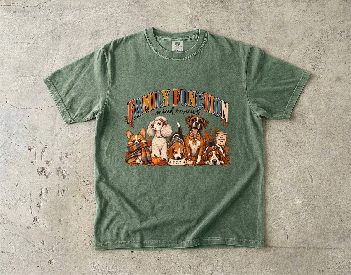 Family Function Mixed Reviews Shirt, Funny Dog Thanksgiving Tee, Matching Family Thanksgiving Shirts, Comfort Colors Fall Dog Lover Gift