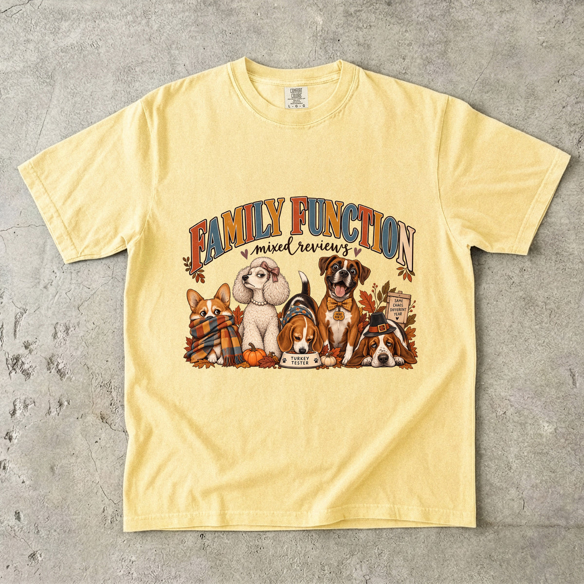 Family Function Mixed Reviews Shirt, Funny Dog Thanksgiving Tee, Matching Family Thanksgiving Shirts, Comfort Colors Fall Dog Lover Gift