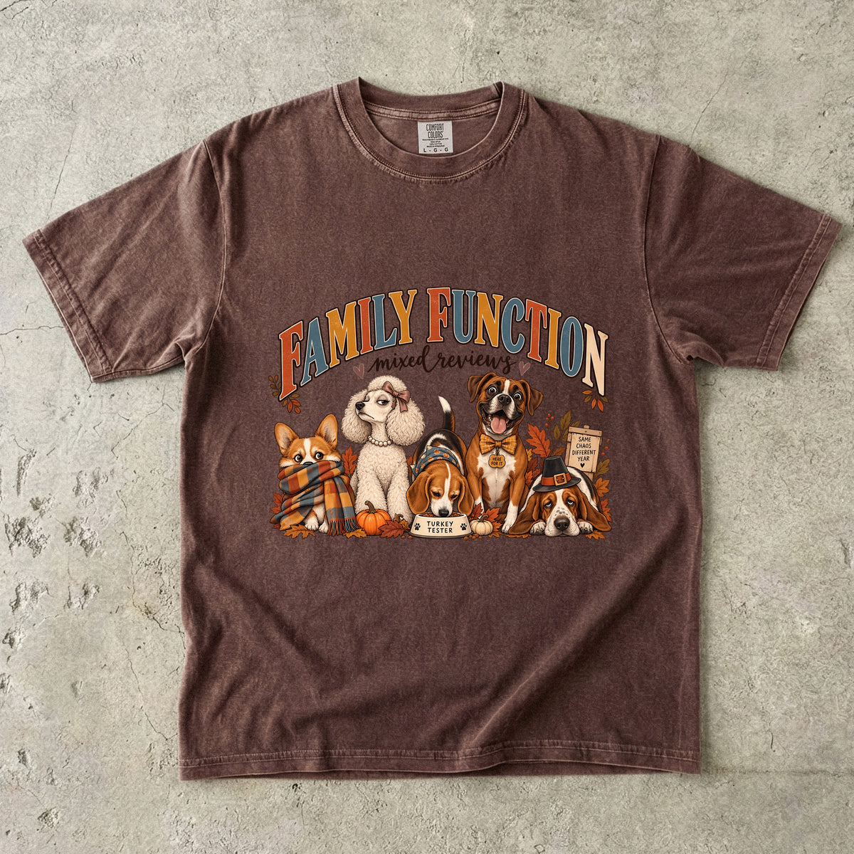 Family Function Mixed Reviews Shirt, Funny Dog Thanksgiving Tee, Matching Family Thanksgiving Shirts, Comfort Colors Fall Dog Lover Gift