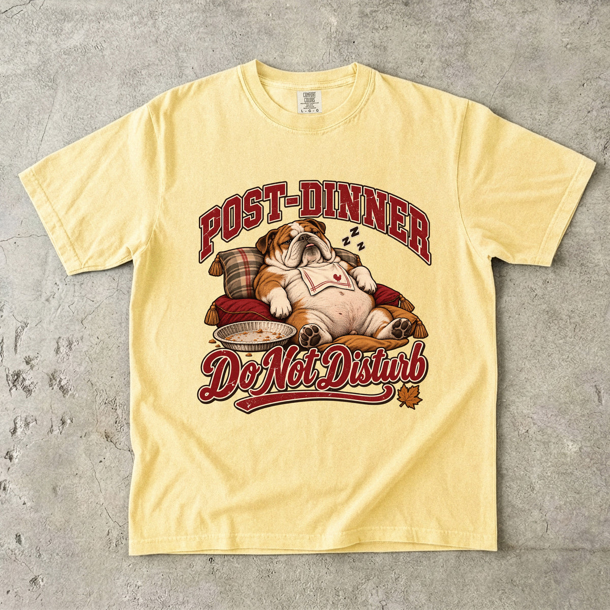 Post Dinner Do Not Disturb Shirt, Funny Bulldog Thanksgiving Tee, Food Coma Nap Shirt, Comfort Colors English Bulldog Mom Gift