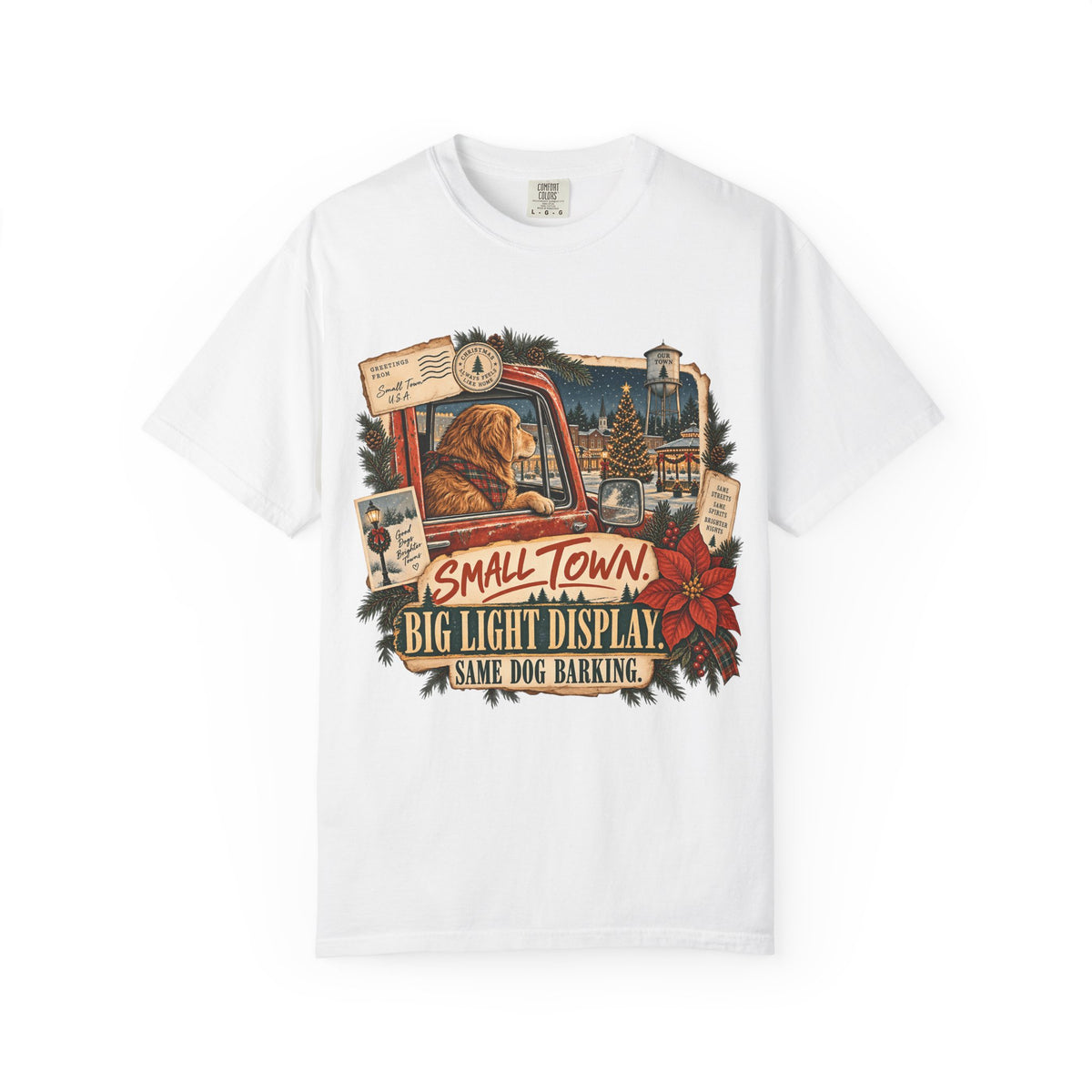 Small Town Big Light Display Christmas Dog Shirt