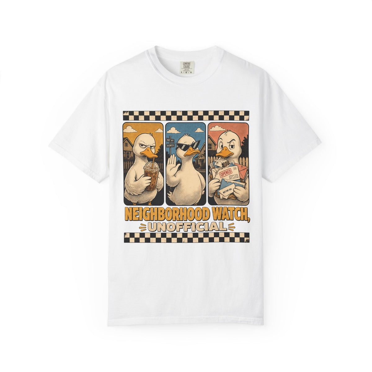 Neighborhood Watch Unofficial Funny Duck Graphic T-Shirt