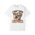 I Don't Shed I Distribute Shirt | Funny Australian Shepherd Comfort Colors Tee | Retro Fluffy Dog Shirt | Funny Dog Hair T-Shirt