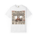 The Daily Purr Local Cat Shocked by Absolutely Nothing T-Shirt | Funny Sphynx Cat Newspaper Shirt | Comfort Colors Unisex Tee