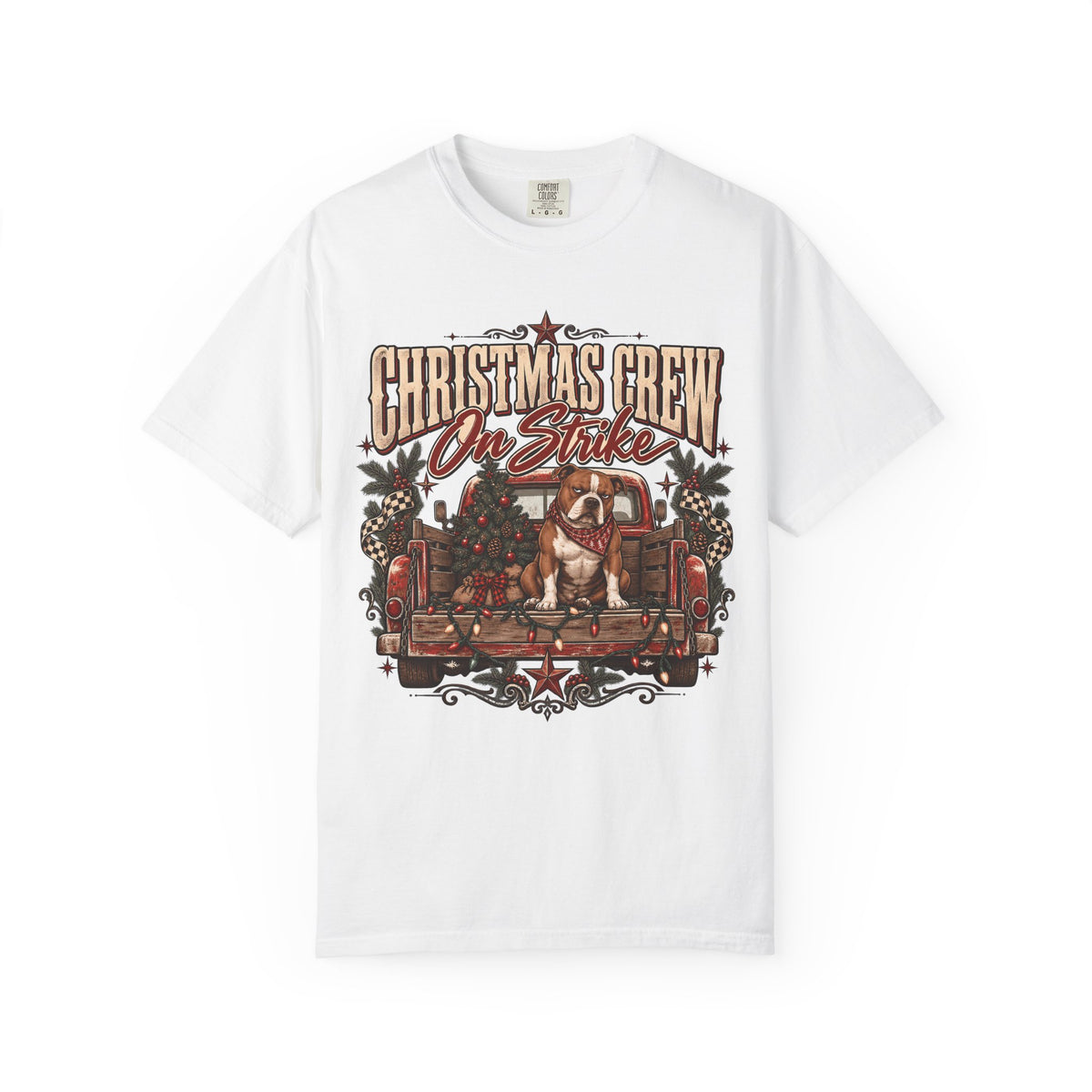 Funny Christmas Dog Shirt - Christmas Crew On Strike Truck Tee