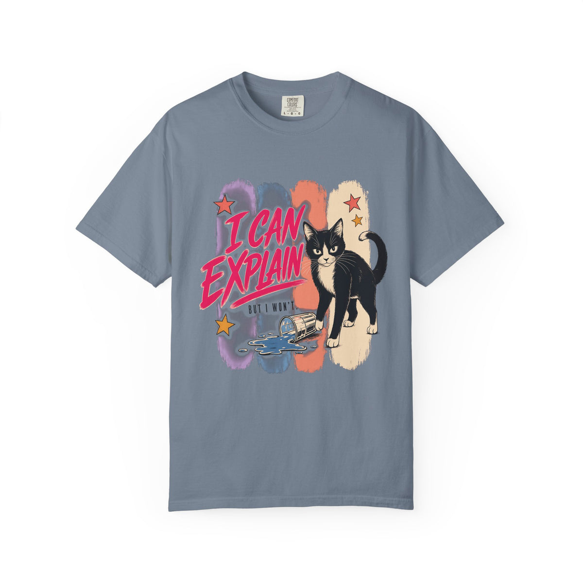 I Can Explain Shirt, Funny Tuxedo Cat Tee, Black Cat Mom Gift, Sassy Cat Lover T-Shirt, Retro Comfort Colors