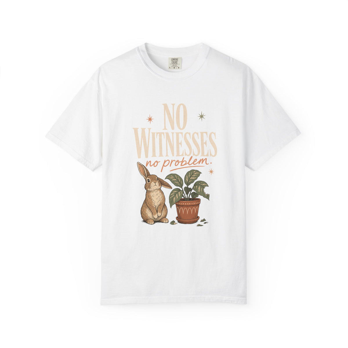 No Witnesses No Problem Shirt, Funny Bunny Tee, Rabbit Mom Gift, Plant Lover Bunny Shirt, Cute Cottagecore Comfort Colors