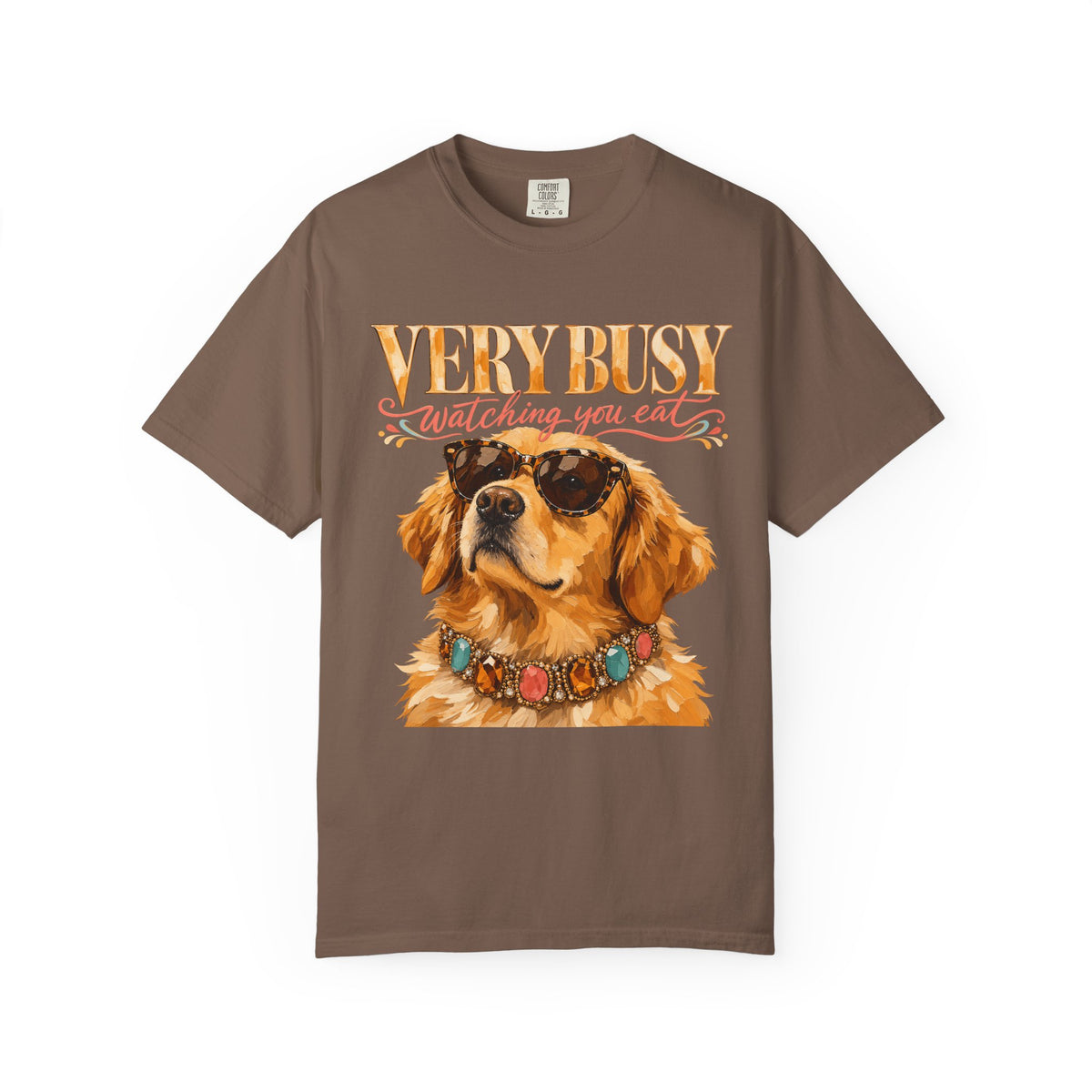 Very Busy Watching You Eat Shirt, Funny Golden Retriever Tee, Cool Dog Sunglasses Shirt, Dog Mom Gift, Comfort Colors