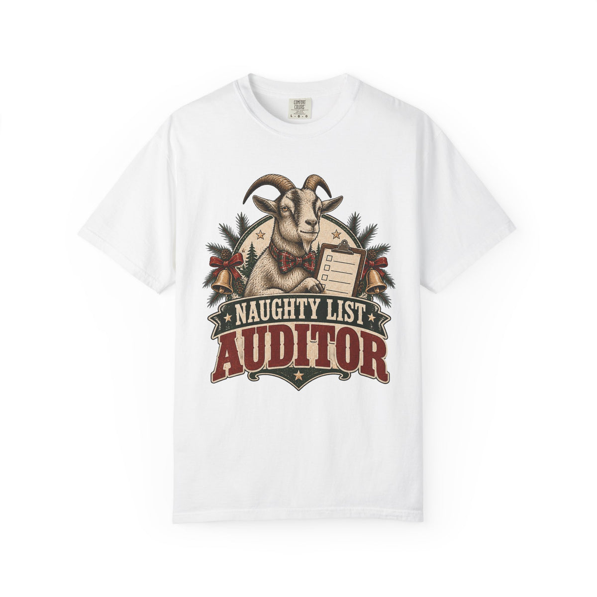 Naughty List Auditor Funny Christmas Goat Shirt