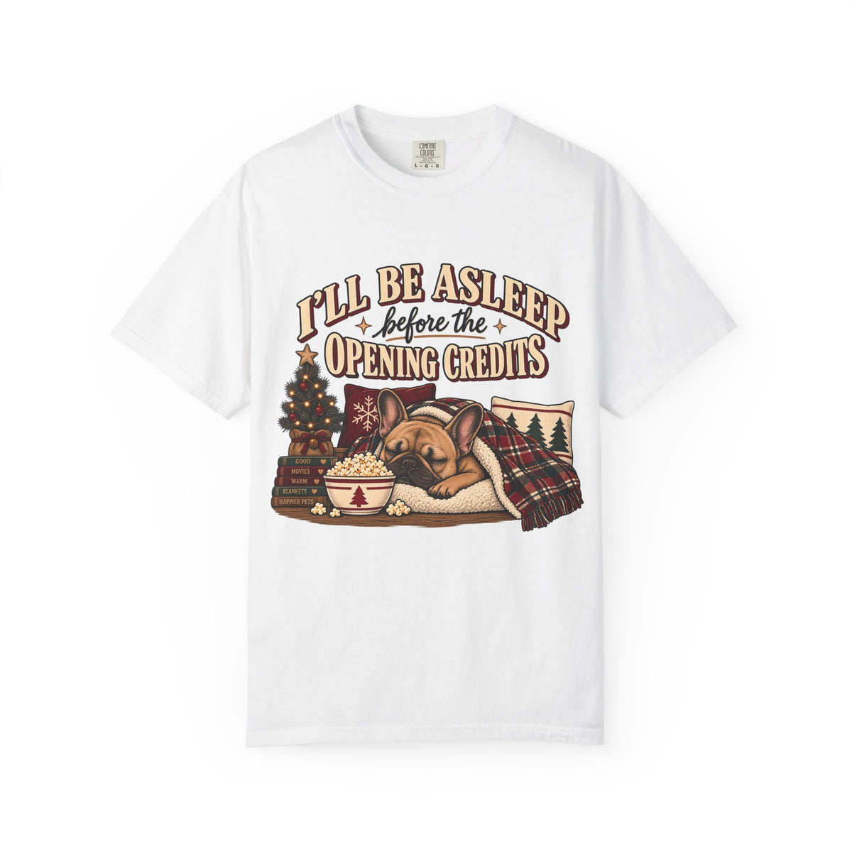 Funny Christmas Movie Dog Shirt - Asleep Before Credits