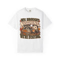 We Brought Nothing We're Staying Funny Thanksgiving T-Shirt | Raccoon and Opossum Pie Tee | Comfort Colors 1717 Garment-Dyed Unisex Shirt | Friendsgiving Gift