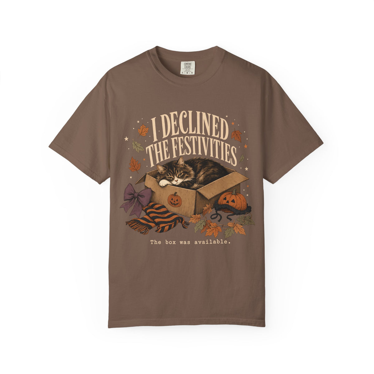 Antisocial Cat Halloween Shirt | Declined Festivities Box Available | Comfort Colors Tee