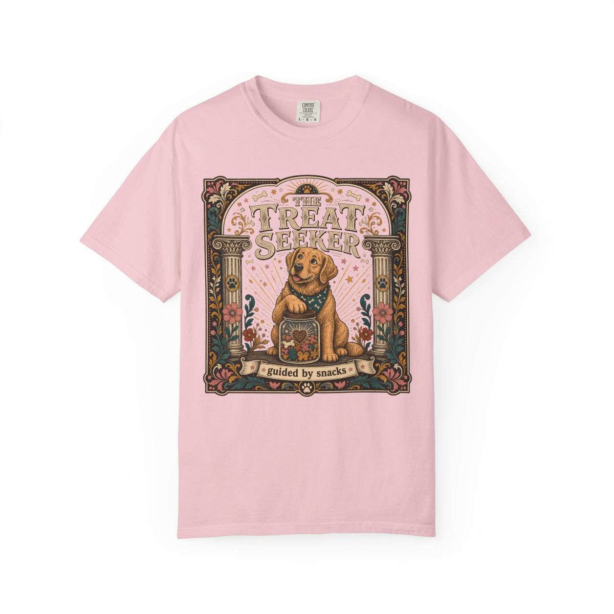 Treat Seeker T-Shirt — Cute Dog Graphic Tee "The Treat Seeker"