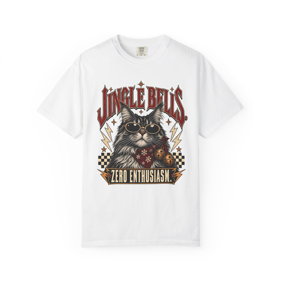 Funny Christmas Cat Shirt - Jingle Bells Zero Enthusiasm Tee