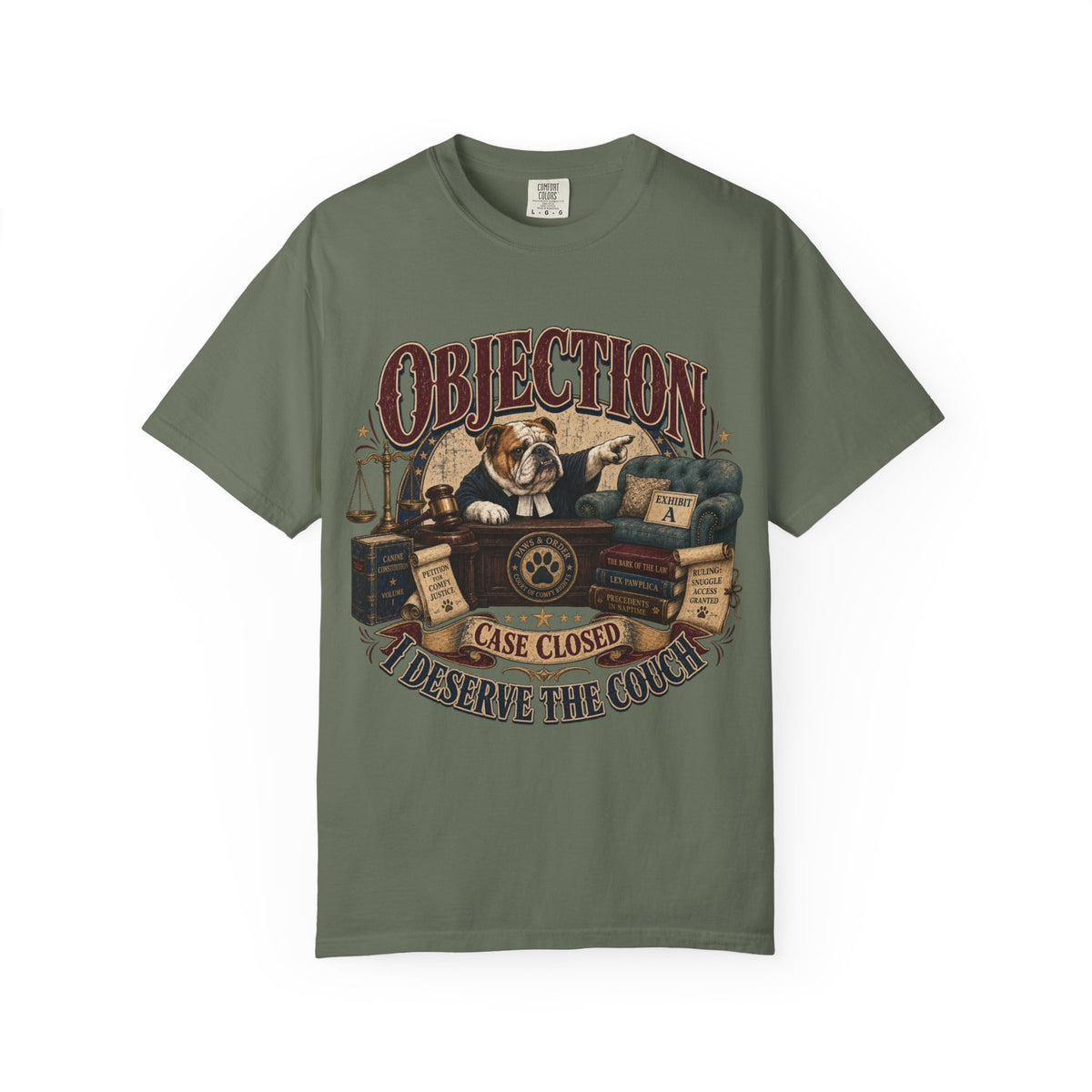 Objection! Bulldog Judge 'Case Closed' T-Shirt