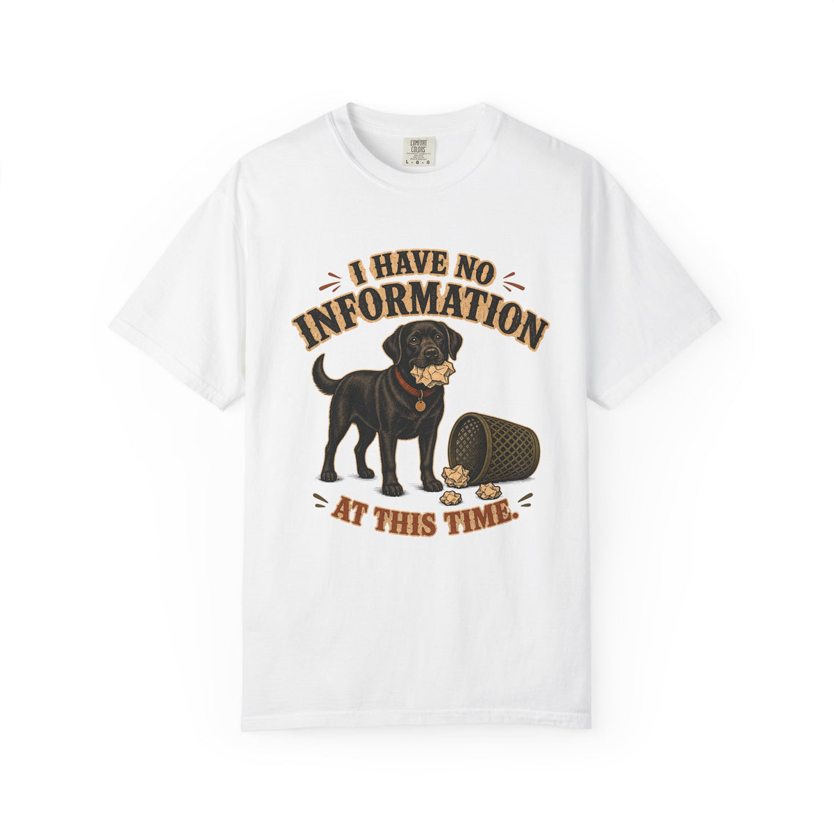 I Have No Information At This Time Shirt, Funny Black Dog Tee, Guilty Dog Trash Can Shirt, Dog Mom Gift, Comfort Colors